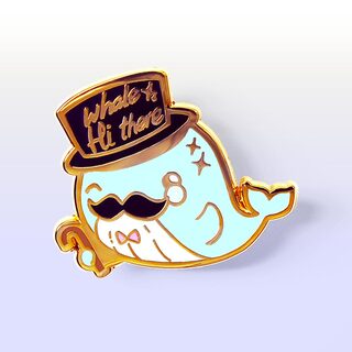 Enamel Pin "Whale Hi There" Gentleman Whale