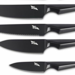 Galatine Jet Black 4 pcs Stainless Steel Chef's Knife Set