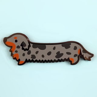 Weenie Dog Pin - Long Coat Dapple Blue