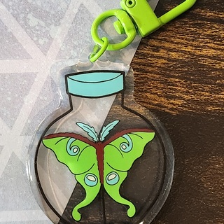 Jarred Lunar Moth Keychain