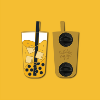 Mango Green Tea Boba Enamel Pin