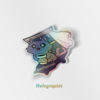 Holographic Vinyl Stickers Nocturnal (Nebelung Cat)