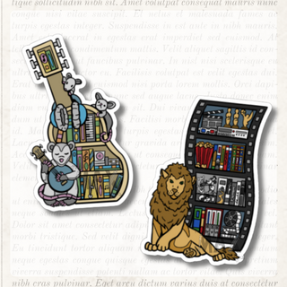 Bookcase Vinyl Magnet