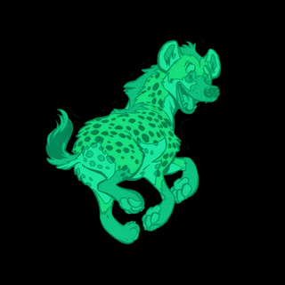 Glow in the dark sticker Spotted hyena