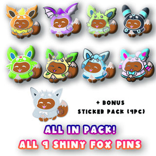 All Fox Pins (9pc) & Stickers