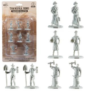 Monster Townsfolk Tradesmen Paintable Mini Figures Set of 8