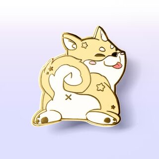 Enamel Pin Cream Shiba Inu Sploot