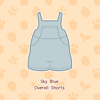 (Bottom) Sky Blue Overall Shorts