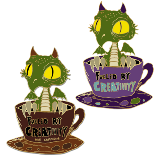 "Fueled by Creativity" derpy dragon pin (NEW! 2 variants!)