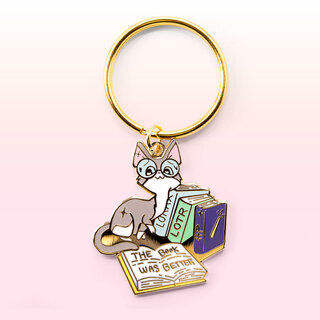 Keychain The Book Was Better (Cornish Rex Cat)