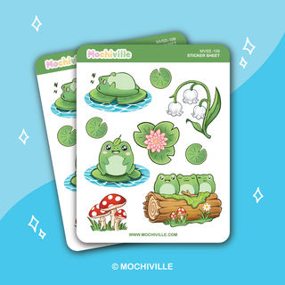 Froggies & Lilies Vinyl Sticker Sheet