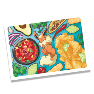 Latin food fox mini print