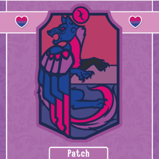 Bisexual Winged Wolf Iron-on Patch