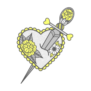 Dagger & Heart Pin - Demigender