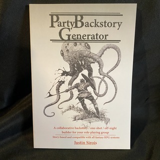 Party Backstory Generator Print Book (Luke Gygax Blurbed)
