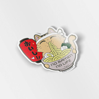 Vinyl Sticker No Ramen No Life Cat