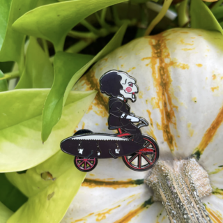 Surfing Puppet Pin