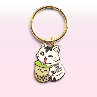 Keychain You're My Bestea Boba Cat (Matcha Green Tea Special Edition)