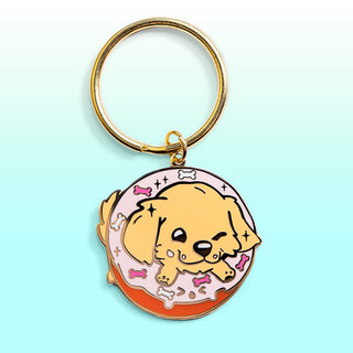 Keychain Donut Golden Retriever