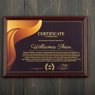 Certificate of Appreciation