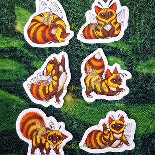 Kitten Bee Sticker Set
