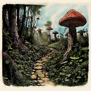 Mushroom Forest Art Print