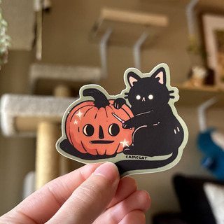 Pumpkin Carvin' Matte Vinyl Sticker