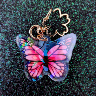 Acrylic Charm - Butterfly - Pink