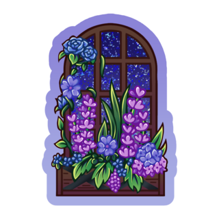 Sticker - Overgrown Garden - Blue