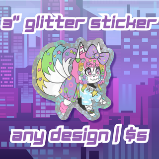 Kitsune Glitter Sticker