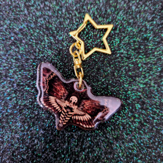 Acrylic Charm - Death's-Head Hawk Moth