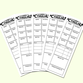 The Curse of Cthulhu Book 2 Stat-Tracker Bookmark x 5