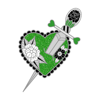 Dagger & Heart Pin - Demiromantic