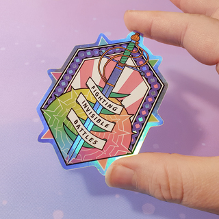 Fighting Invisible Battles Sticker