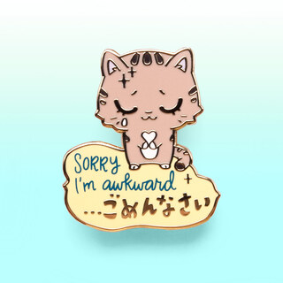 Enamel Pin Sorry I’m Awkward Cat