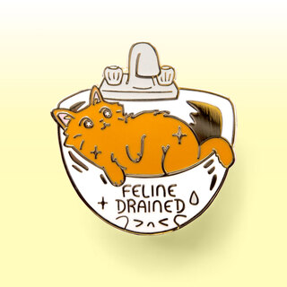 Enamel Pin Feline Drained (Havana Brown Cat)