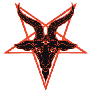 Baphomet Red Chrome pin