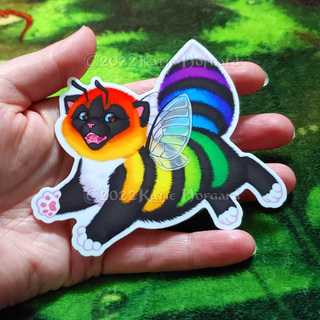 Jumbo Kittenbee Rainbow Sticker