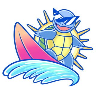 💙 Collab pin: Surfing Turtle (shiny variant)