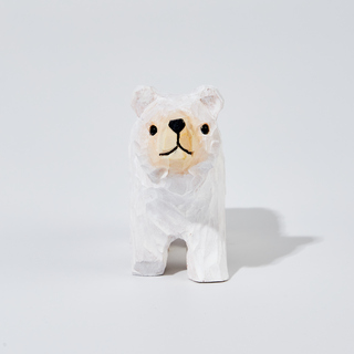 Kukuma Carved Wooden White Bear