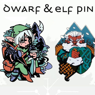 Dwarf and Elf Pin set