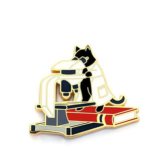 Red Microbiology Cat Pin