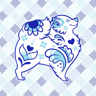 Porcelain Pomeranian Enamel Pin