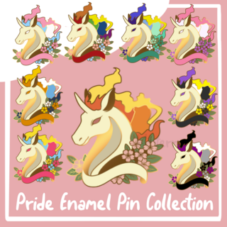 Pride Unicorn/Rapidash Pins