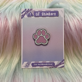 Lil' Stinkers - Pink Pawprint Mini Pin