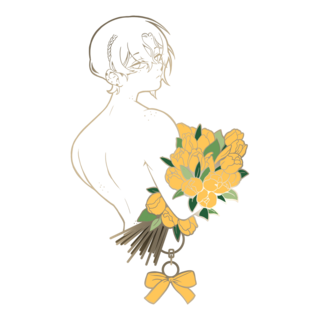 hopeless love - yellow tulip enamel pin