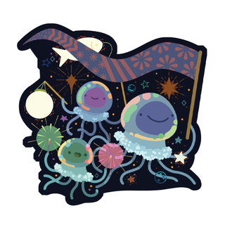 Jellyfish Parade Vinyl Sticker