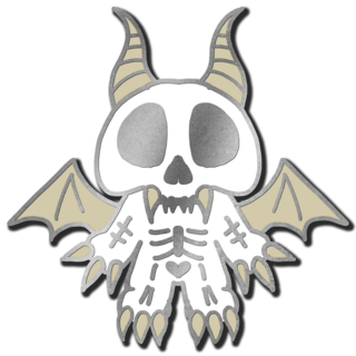 Skelly Derpy Dragon pin - Haunted
