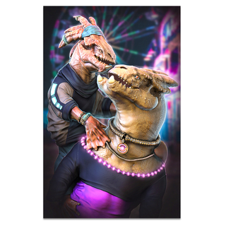Print - Space Lizards in Love