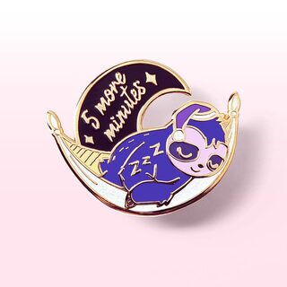 Enamel Pin 5 More Minutes Sleeping Sloth